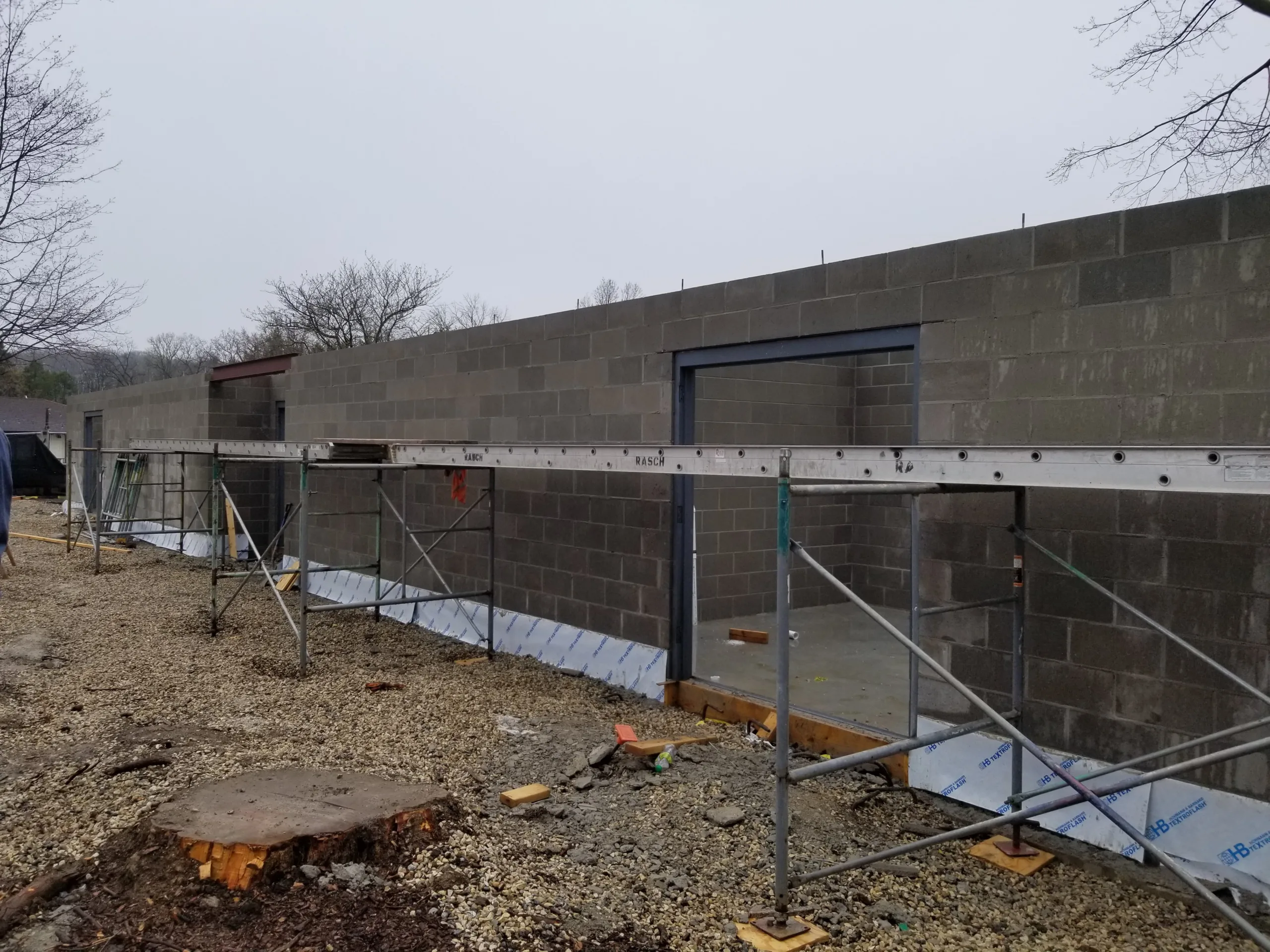 Petrifying Springs Pavilion Restroom walls construction