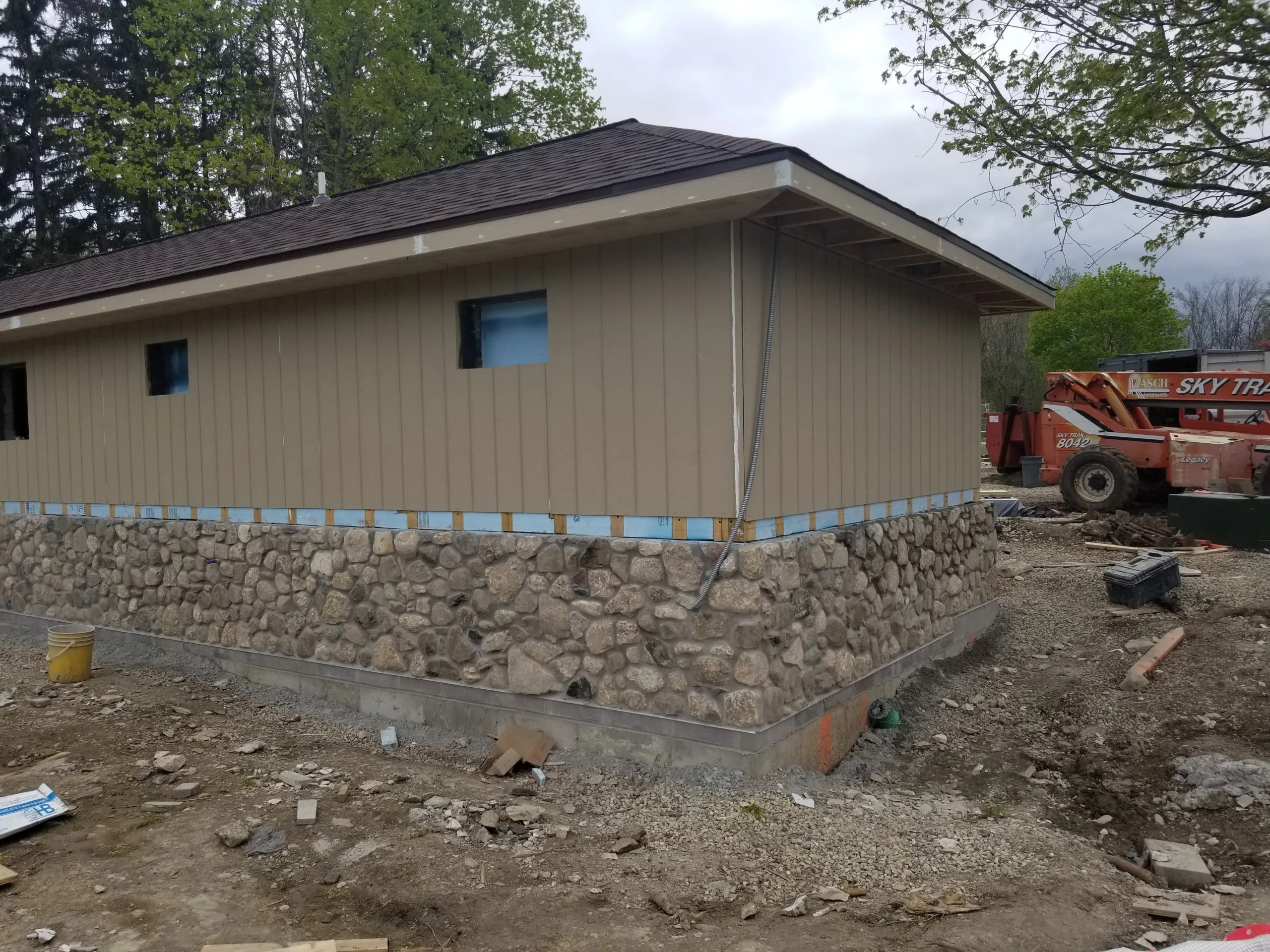 Petrifying Springs Pavilion Restroom stone siding construction